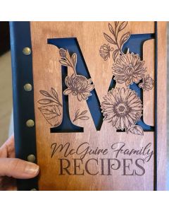 Custom Recipe Book, Family Heirloom Cookbook, Christmas Gift, Xmas gift for mum, Wooden Binder