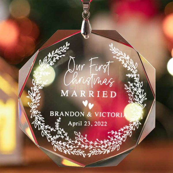 Personalized Name and Year Clear Ornament - Amour Daydream Studio