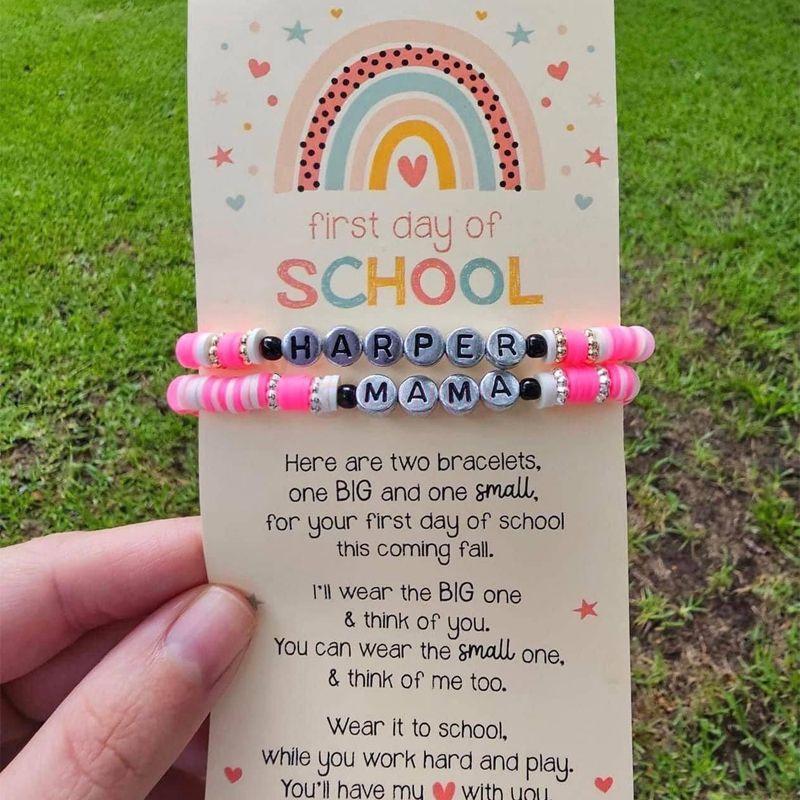 Back to School Mommy & Mini Bracelet Set Anxiety Separation Wish Gifts