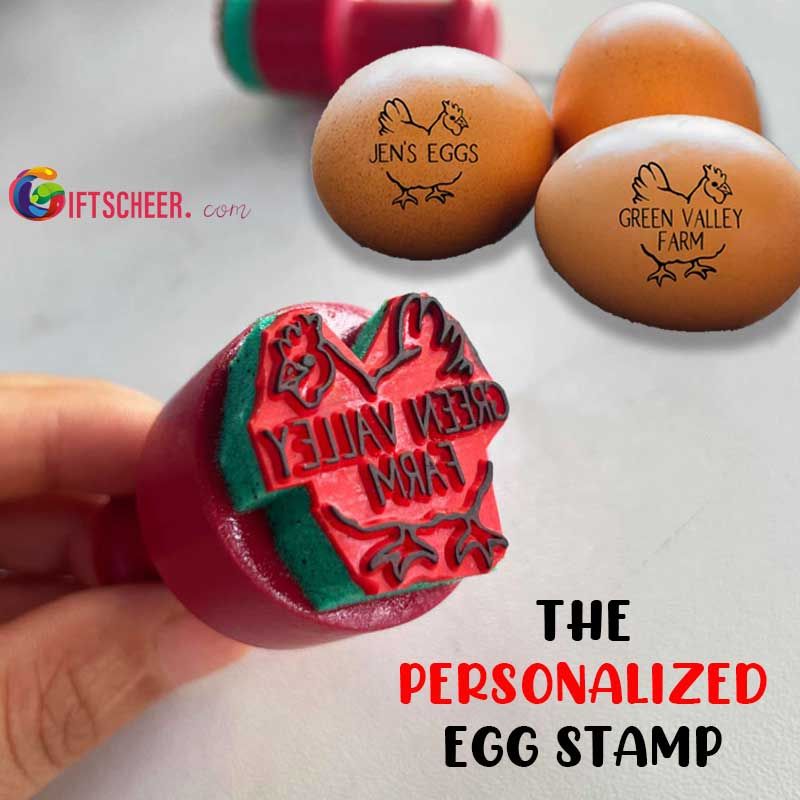 Personalized Chicken Egg Stamp Farm Label 