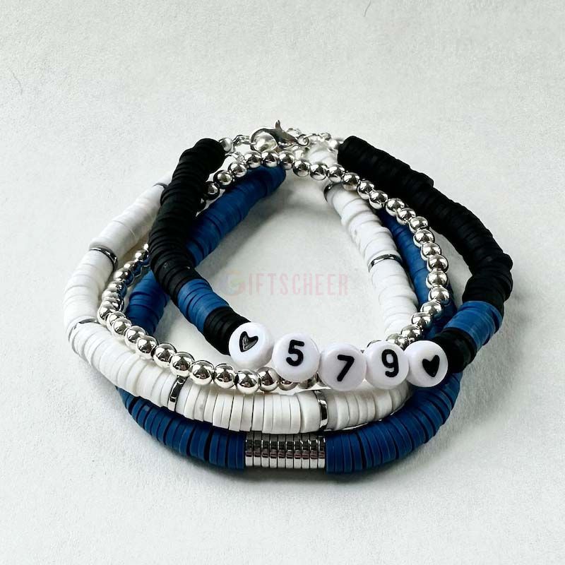 Thin Blue Line Police Bracelet Personalize with Name or Badge Number